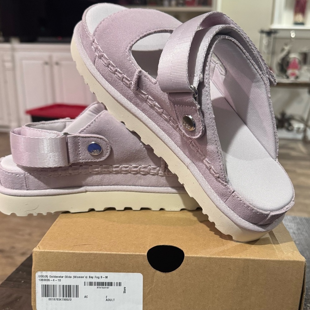 UGG Goldenstar Sling Platform in Bay Fog Women's Size 9 NEW!